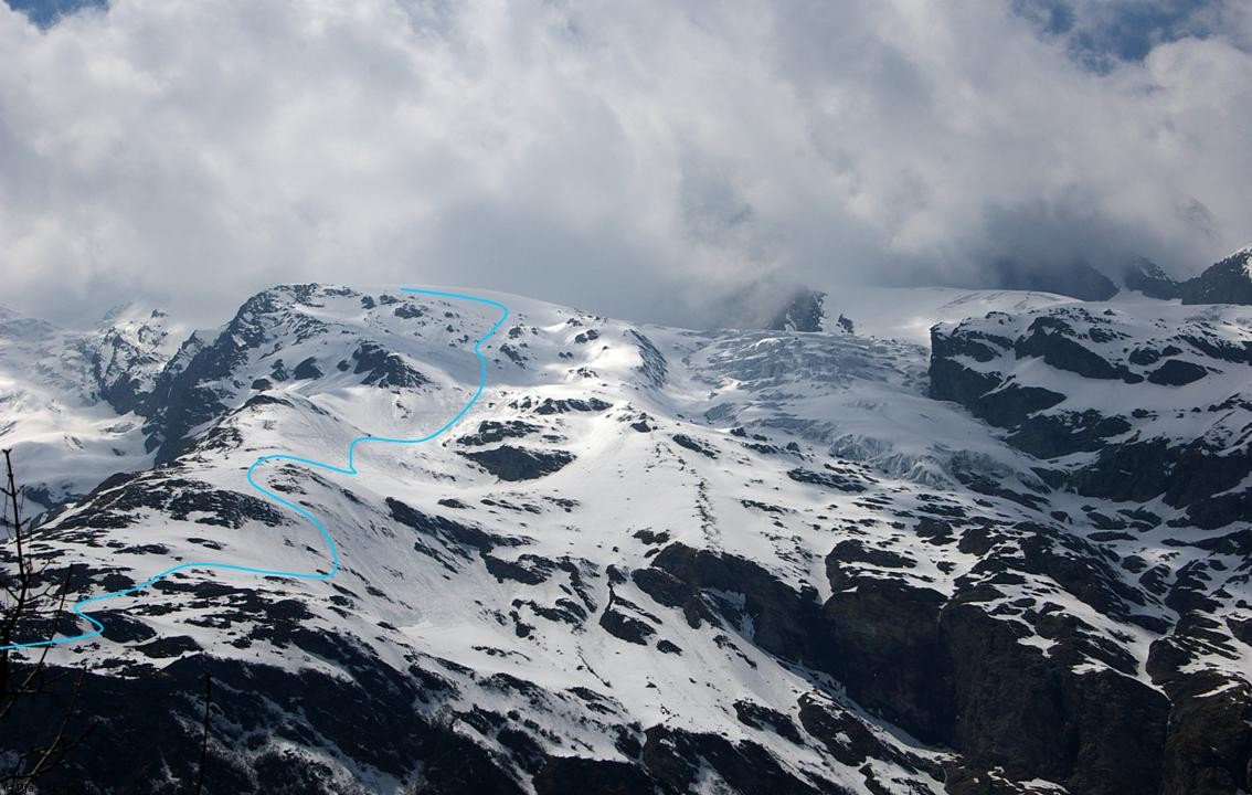 Itinéraire de desc : Vu depuis Le Chenal, la descente du jour.