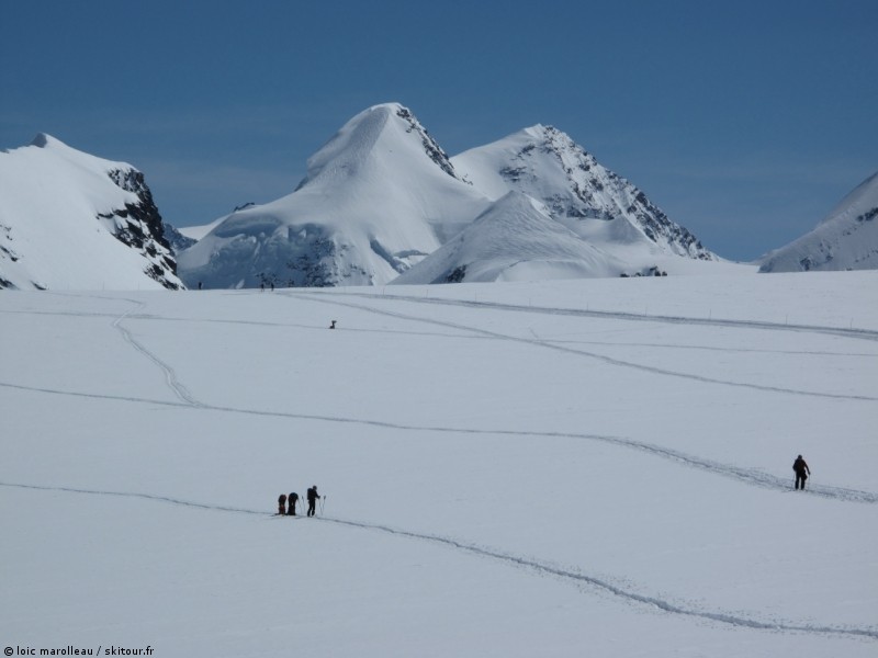 Le plateau du klein matterhorn : Pollux et Lyskamm