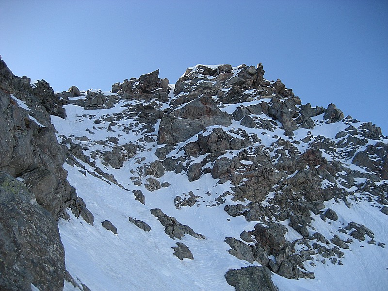 Cheval Noir : Sommet du Cheval Noir depuis le couloir NW