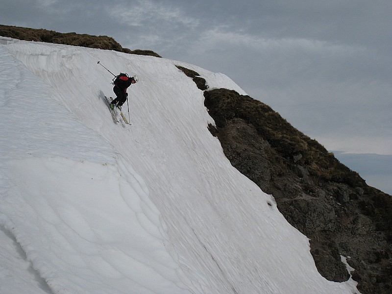 Couloir direct du Ferrand : Claire à l'attaque