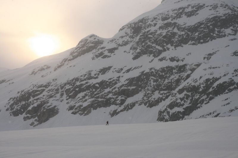 Glacier de Morteratsch : le soleil est voilé et très intermittent