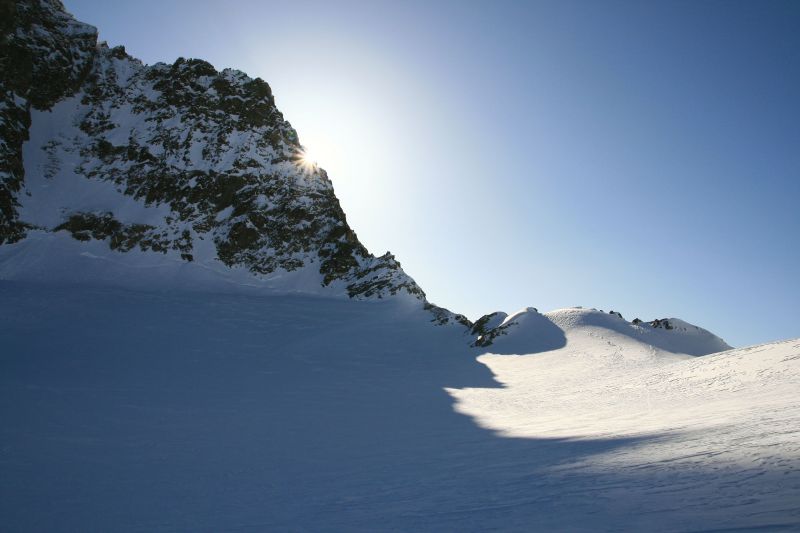Arrivée au col Sella : et arrivée au soleil