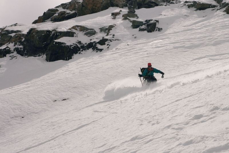 Descente du Chapütschin : et une bonne popow avec Denis