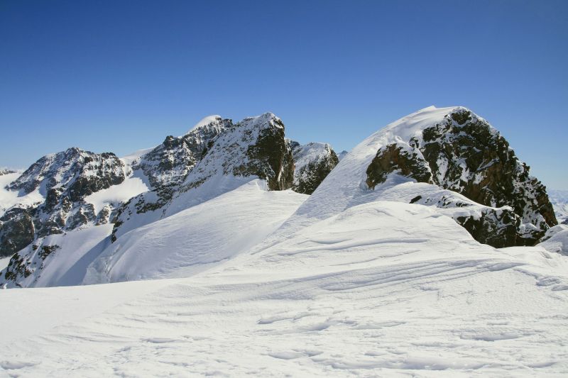 La Cima Sondrio à droite : petite bosse raide pour initiation