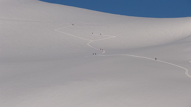 Rimpfischhorn : Que de traces !