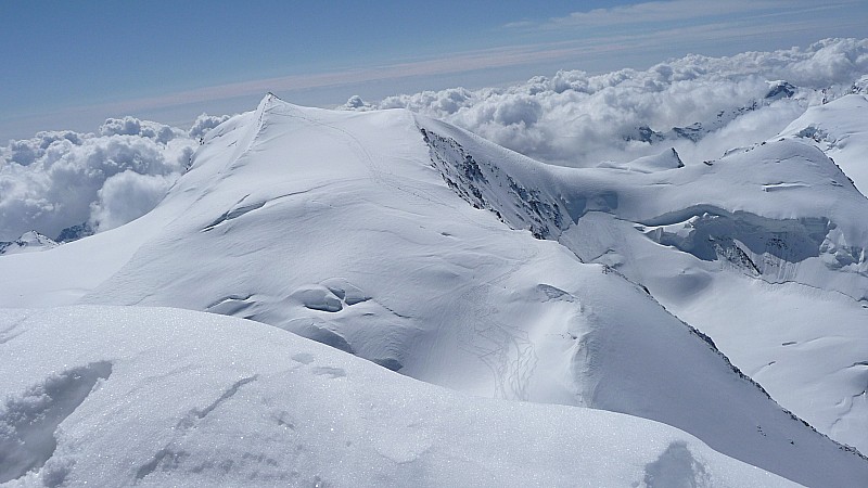 Rimpfischhorn : Belles traces dans le Stralhorn