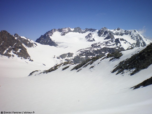 glacier de Chavière : d'où je viens: cirque St Pères/Péclet/Gébroulaz, depuis le col Chavière-Bonmartin