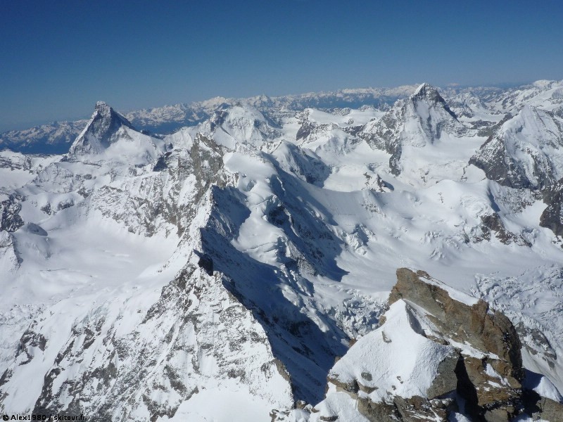 Valais 1 : Matterhorn, Zinalrothorn, Obergabelhorn, Dent d' Hérens, Dent Blanche