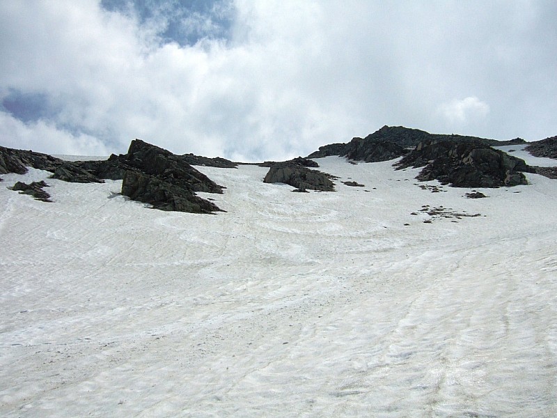 Pte de Molenne : Haut de la face N de Molenne: pente large , bonne neige