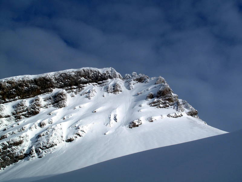 Couloir SW : La descente se fera sans trop de visibilité