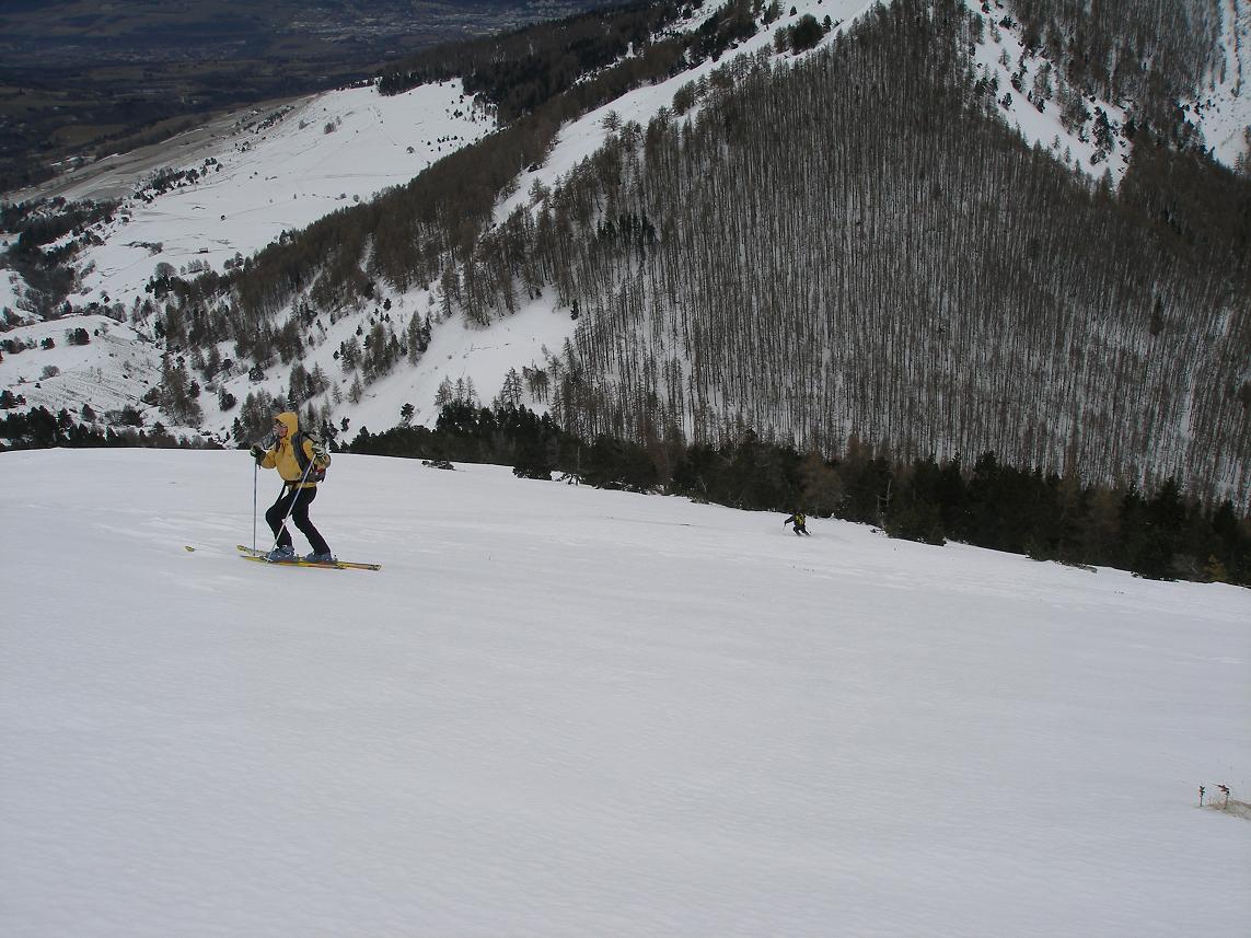 descente vers le col : le bon ski de la journée