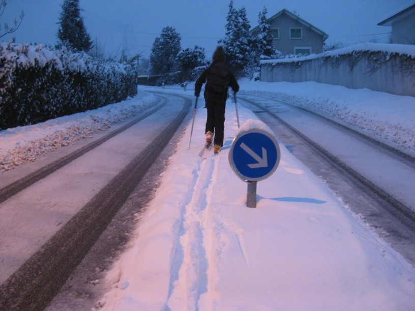 route de Vouise skiable : neige plein central