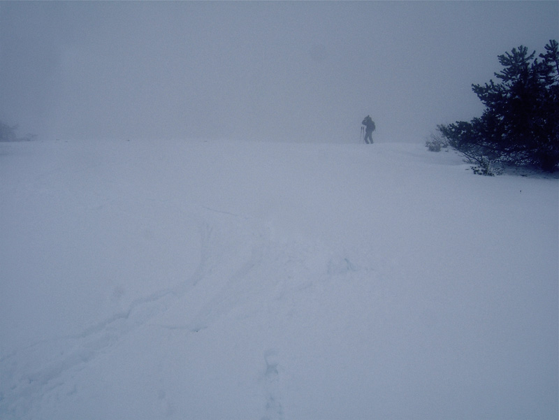 Chamatte : Descente dans une bonne neige malgré une mauvaise visibilité, du bon ski.