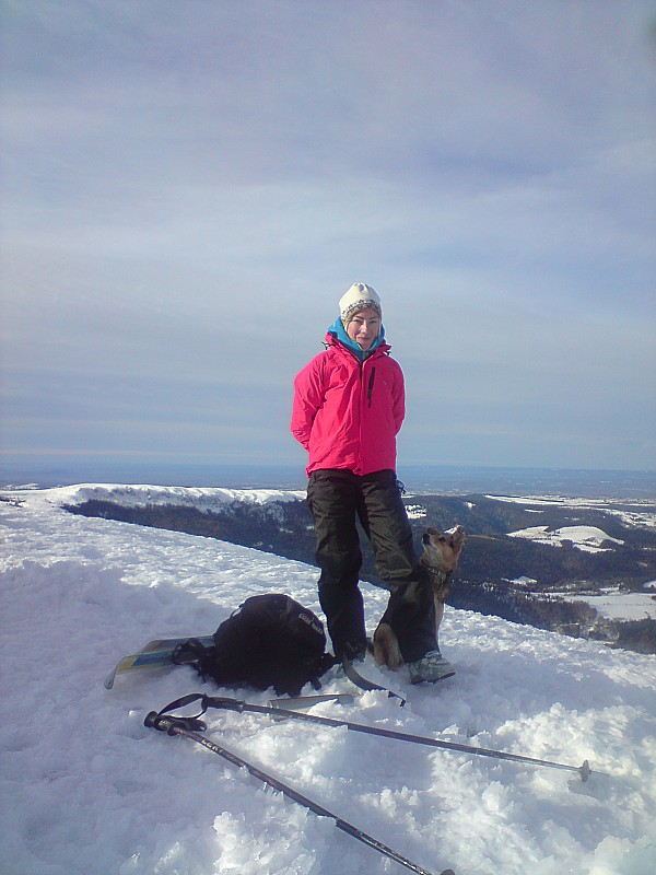 Puy Barbier : Elsa, pas déçue par le Massif du Sancy.