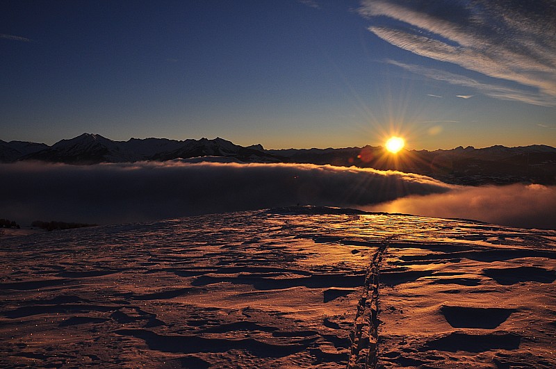 Le soleil se pointe ! : Une dizaine de minutes après avoir chaussé, le soleil s'invite...