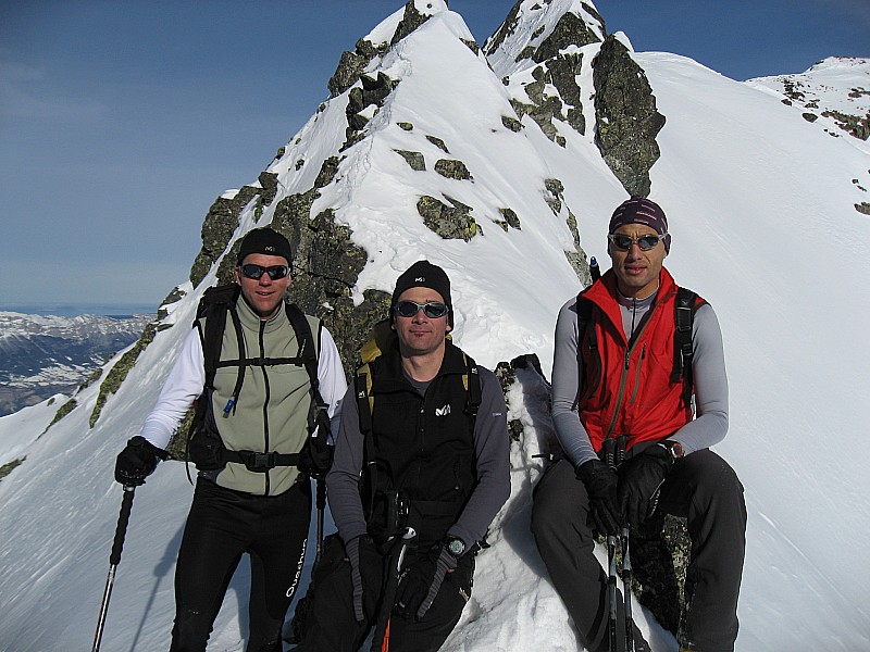 sous le sommet Colomb : Romu, Jérôme et Seb