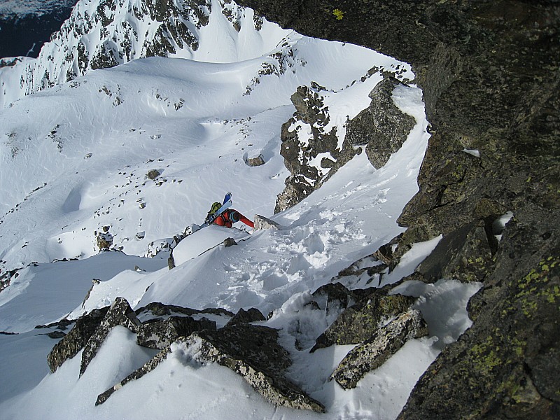 Le départ du couloir approche : Sur l'arète