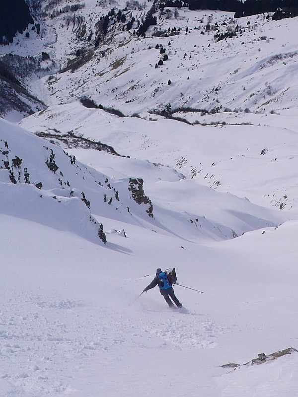 descente du mollard des boeufs : Friz se régale dans cette jolie pente finale