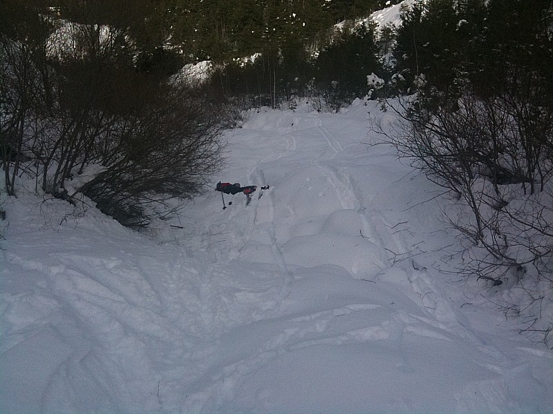 Ski sanglier : Quelques portions de ski sanglier, Stéphane s'est estramassé dans un trou