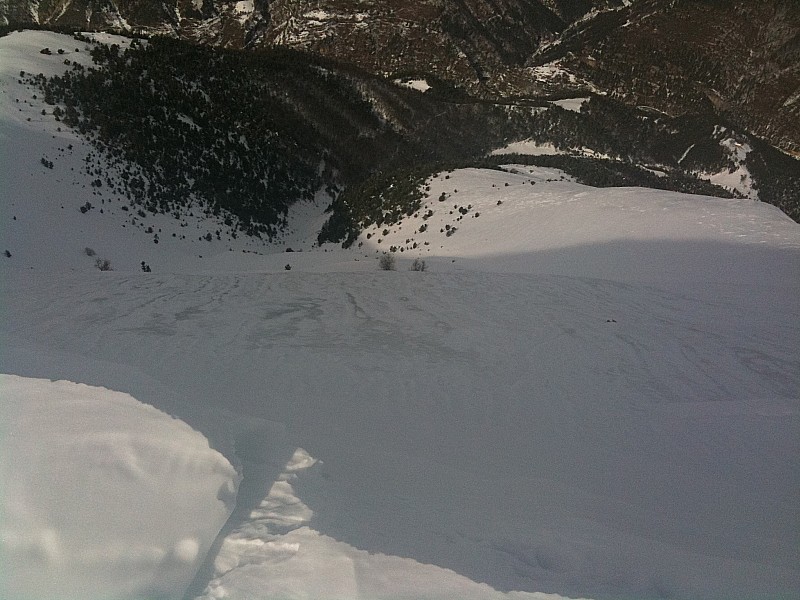 Couloir vitrifié : Couloir vitrifié sur la partie médiane