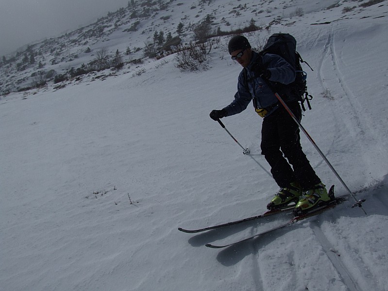descente : vers la fin de la descente sud est,
la neige est bonne