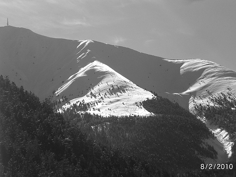 Blayeul 7 : L'ensemble du haut de la course, vue depuis Auzet.