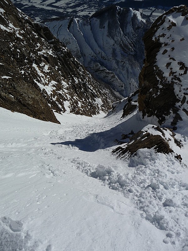 rochers de l'arpette : l'entrée du couloir, tracé par éric et max !