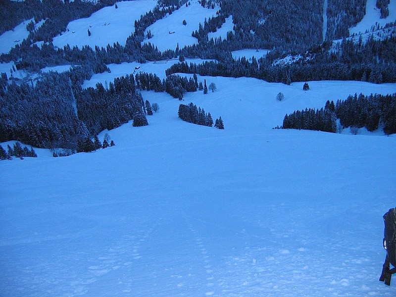 Grande descente : bon ski dans le milieu