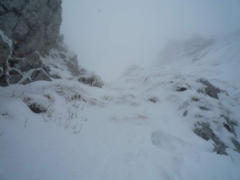Pte de la Chavasse : Le ressaut herbeux du haut du couloir
