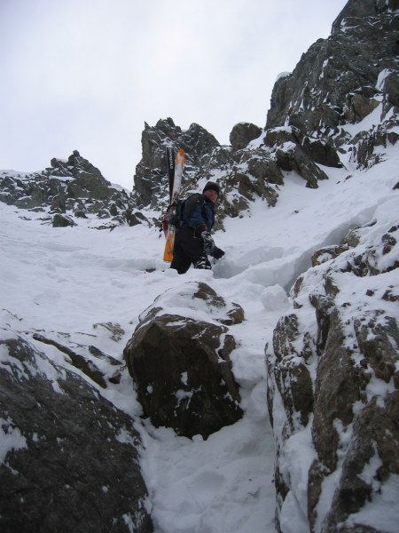 #4 Couloir N du Pic de la Pierre : Le ressaut scabreux vu d Couloir N du Pic de la Pierre : Le ressaut scabreux vu d'en bas