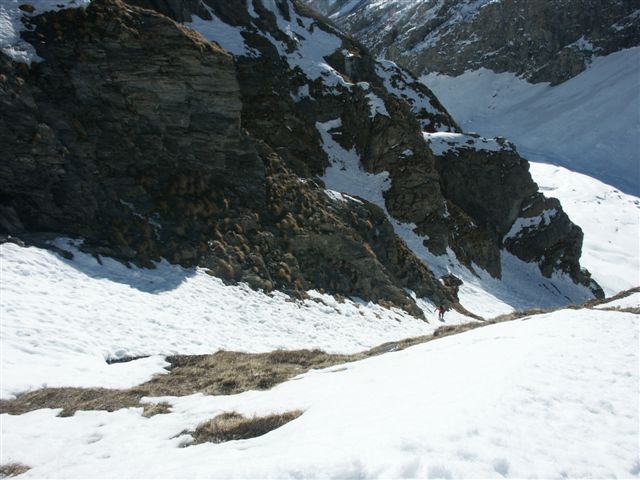 Pointe de la Terrasse. : Justin dans le couloir d'accès.