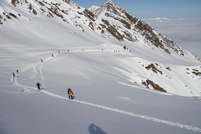 Au sud du pic de Pichebrou : Dans la traversée...