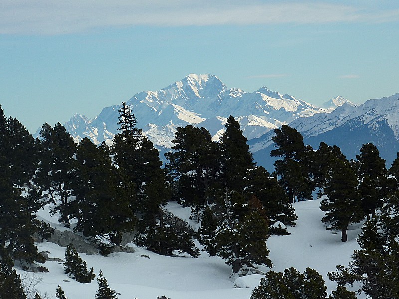 Pinet : Le Mont Blanc illuminé ...vu de la Croix de l'Alpe