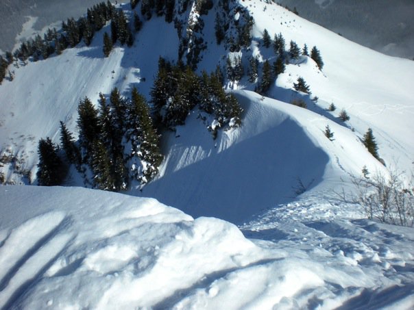 Départ du couloir NNW : Départ à 45°
