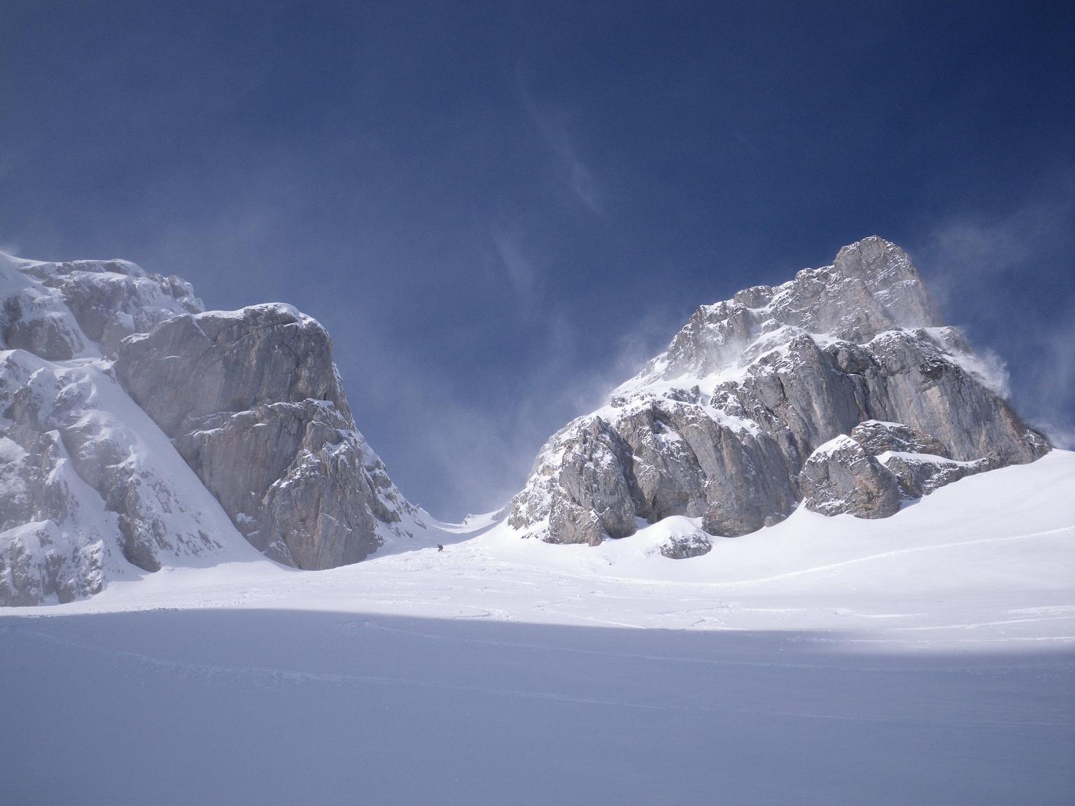 boucle combe sauvage 21fev10 : le couloir en descendant du col