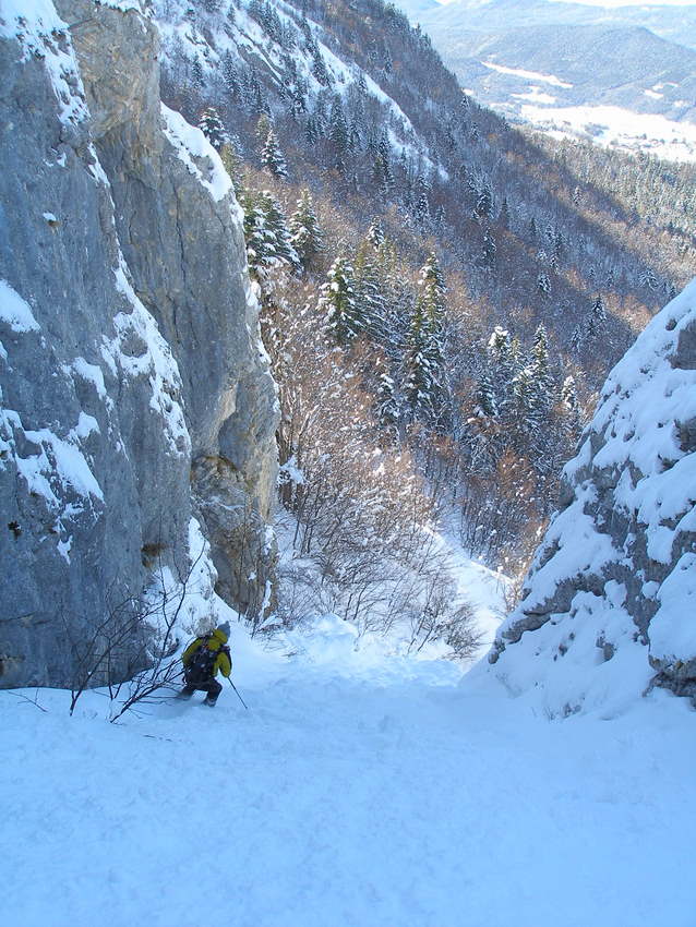 Goulet au dessus de Machiret : La seule partie peu skiante de la journée