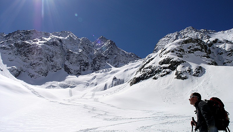 Col de la lavey : Jean mi devant les seracs
