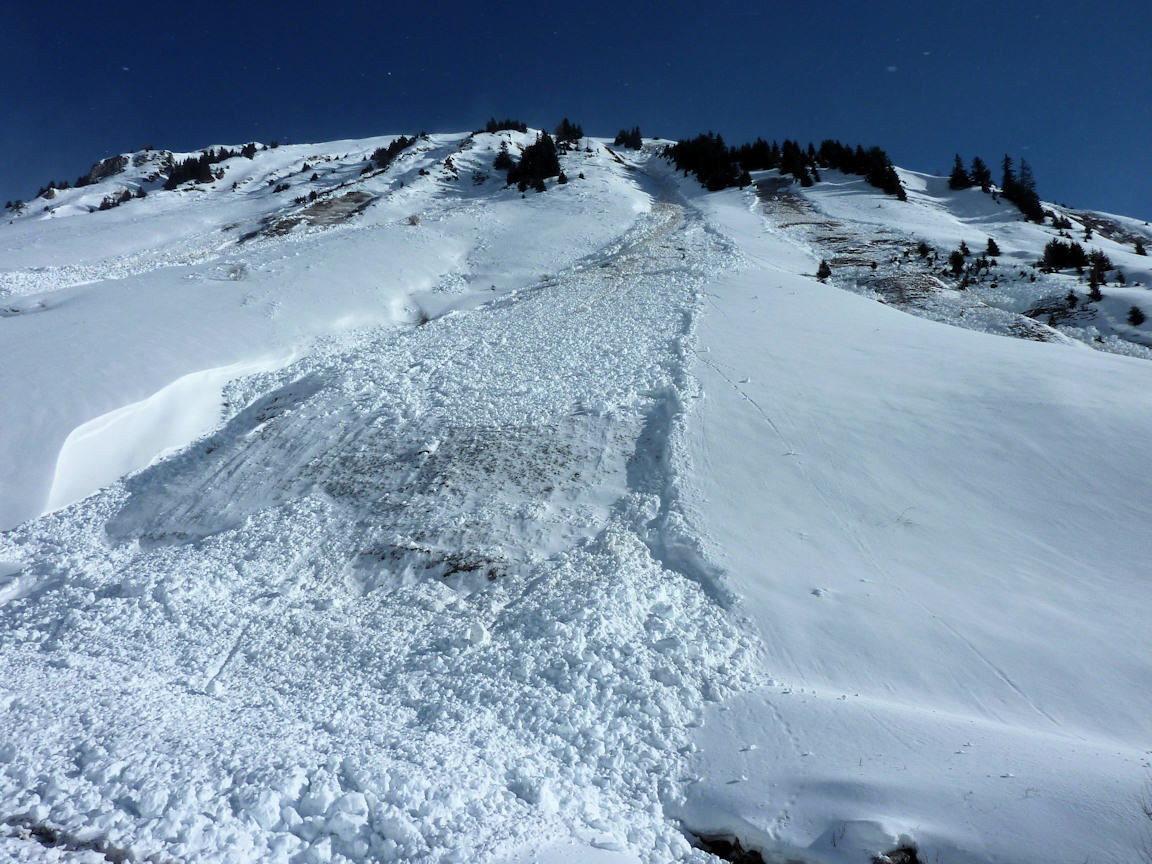 Avalanches en versant S/SW : Habituel dans ce secteur.
