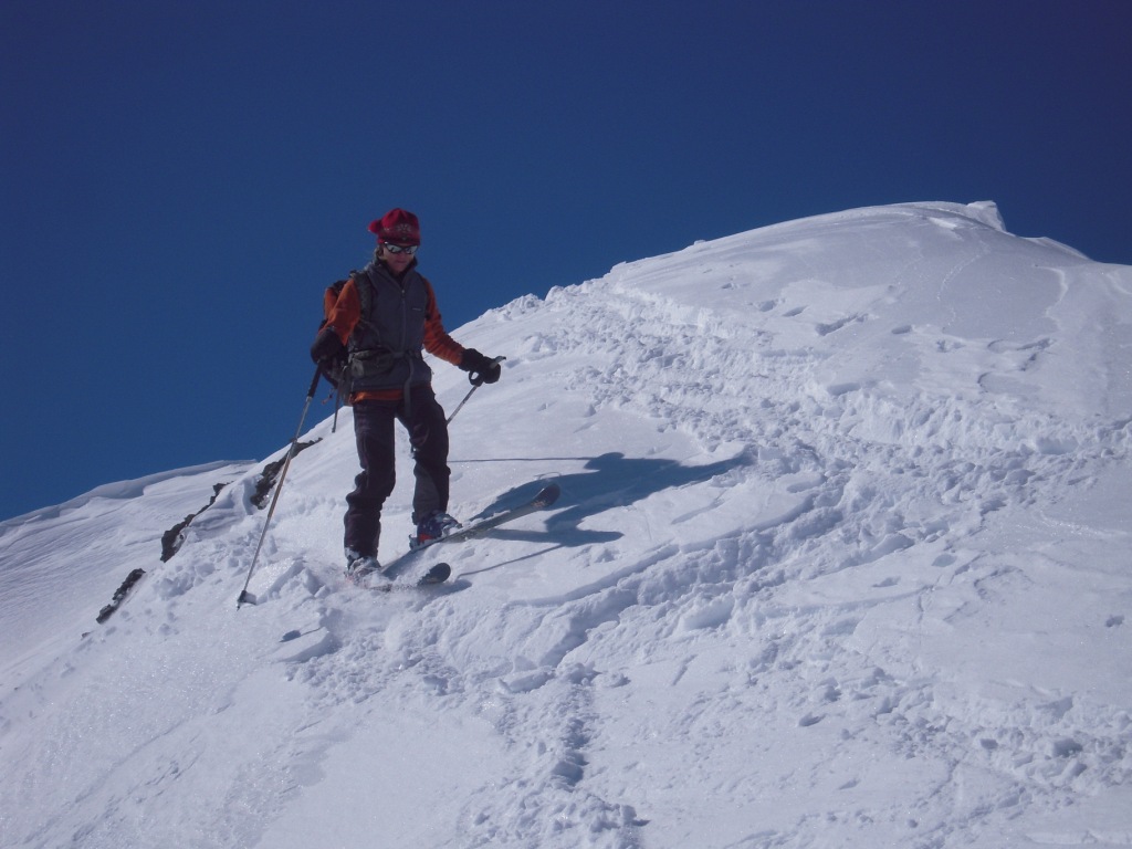 début de la descente : sur les corniches