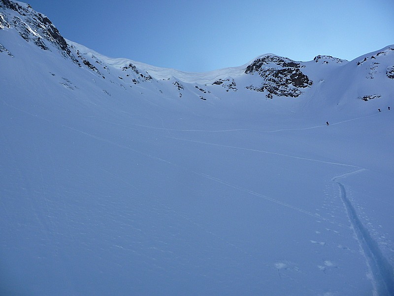 Mont Oreb face Nord : le haut de la face qui permet d'accéder à la crête entre Oreb et Buet.