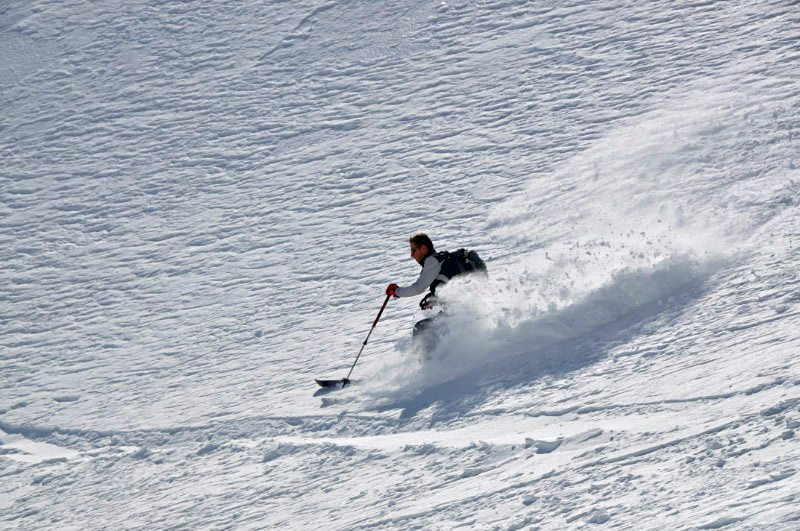 Pte du Replan : Couloir Esr (photo Rémy Moll) 10 mars 2010