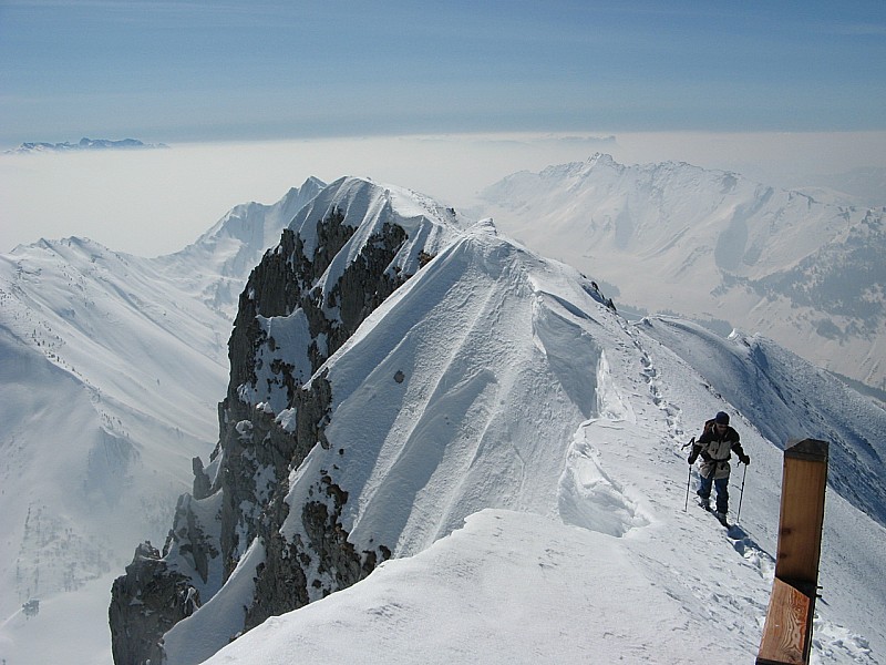 L'arete du Pécloz : Bernard en ballade