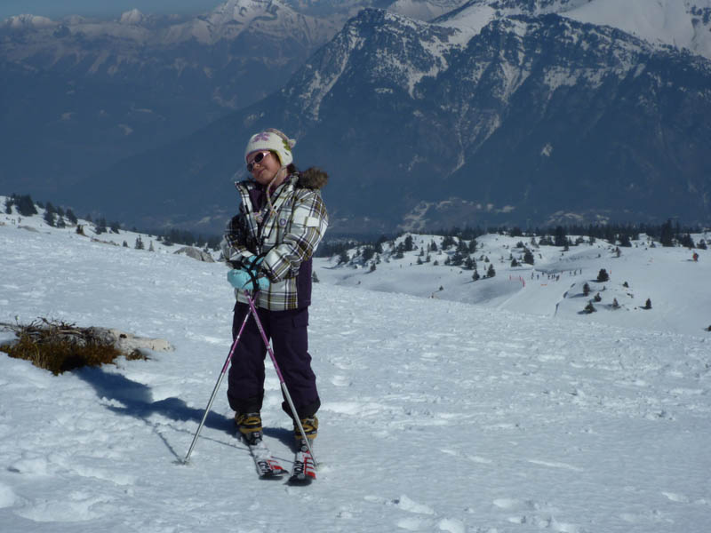 Vue d'ensemble : Magali prêtre pour la descente.