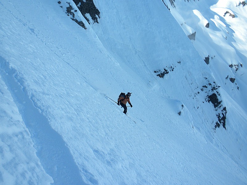 Pointe de la Finive : Et voilà, la face est descendue, mais le retour est long d'etre terminé !