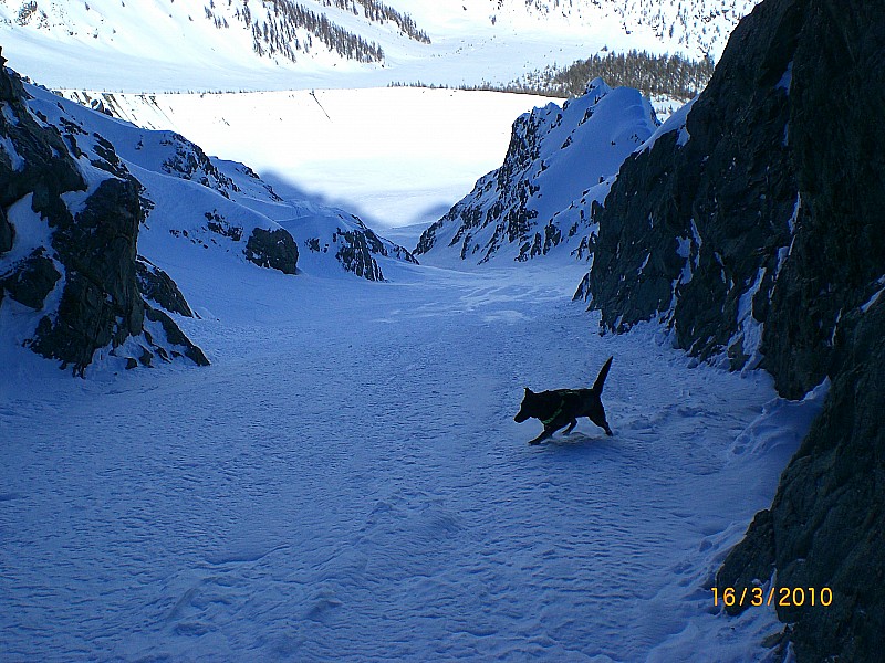 Couloir N pics du Casset : Plus haut dans le couloir