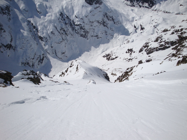 Couloir W : La plaque, pas grosse mais si elle m'avait déstabilisée c'aurait pu être moche !