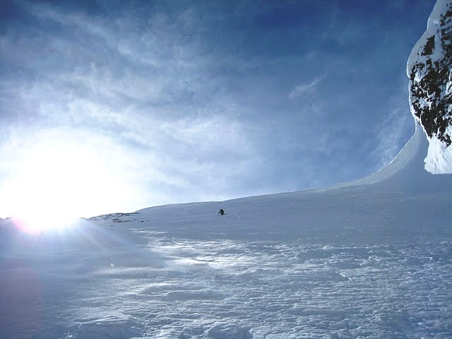 Couloir des Contrebandiers : Descente dans la partie haute
