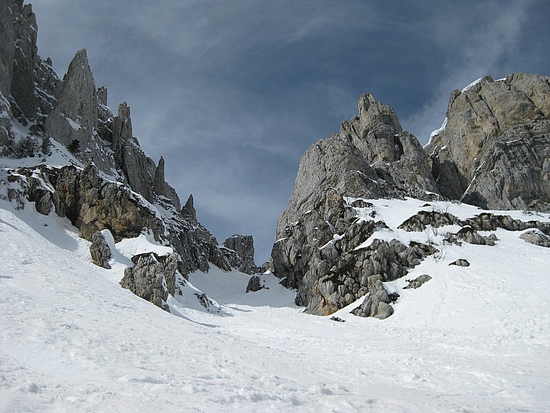 Couloir Est de la Peyrouse : L'attaque
