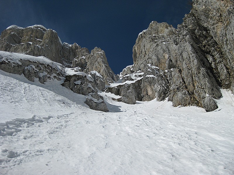 Couloir Est du Ranc Traversier : A l'attaque