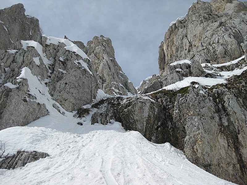 Couloir Est du Ranc Traversier : Le passage problematique, qui se contourne par la gauche (en regardant le haut)